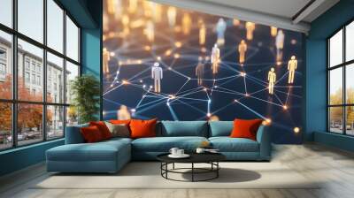 people business connection on social network online concept. Wall mural