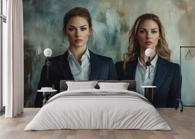 Two women in business suits. Wall mural