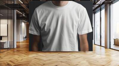 white t shirt mock-up male shirt mockup Wall mural