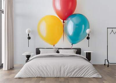 3 colorful balloons infront of white background Wall mural