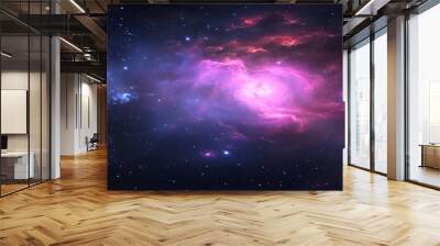 360 degree equirectangular projection space background with nebula and stars, environment map. HDRI spherical panorama Wall mural