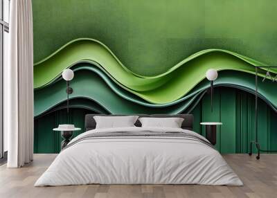 A close-up image of a green wall with a wavy texture at its base Wall mural