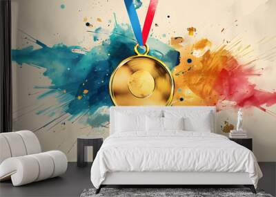 a gold medal Wall mural