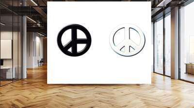 A set of peace signs of different thicknesses. Peace symbols, peace pictograms isolated on white background. International symbol of the antiwar movement of the disarmament of the world, vector. Wall mural