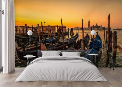 A Venice, Italy Sunrise with Gondolas Wall mural