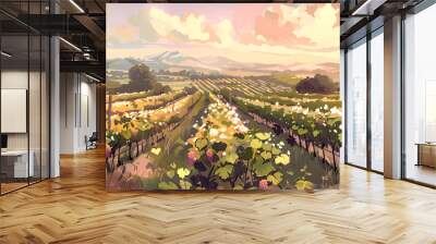 a vineyard landscape Wall mural