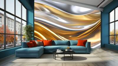 Abstract background material with silver and gold hues providing ample copy space for images Wall mural