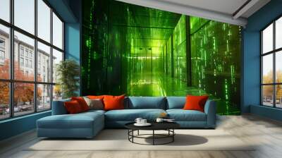 Abstract background of fiber technology lights Wall mural