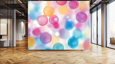 Abstract background with colorful circles, pastel colors Wall mural