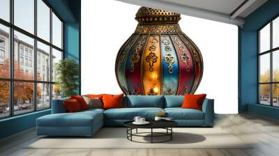 antique arabic lamp isolated on transparent background ,arabic lantern png , Wall mural