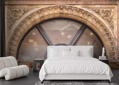 Arch Shaped Window of a Commericial Building Wall mural