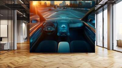 autonomes driving concept Wall mural