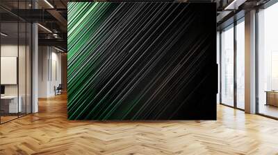 Black and green dark are light with the gradient is the Surface with templates metal texture soft lines tech gradient abstract diagonal background silver black sleek. Wall mural