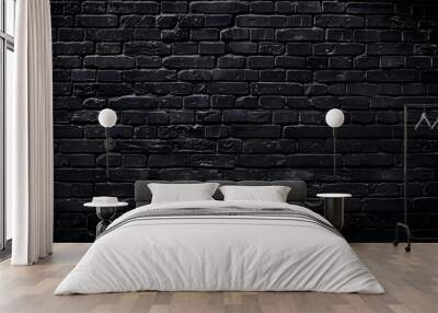 black brick wall, dark background for design Wall mural