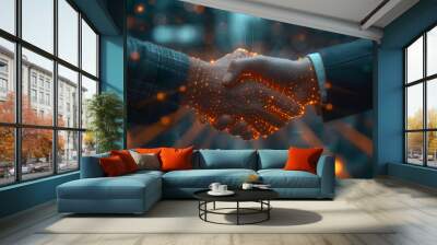 businassman handshake for business Wall mural