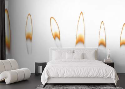 candle flame set isolated on transparent background Wall mural