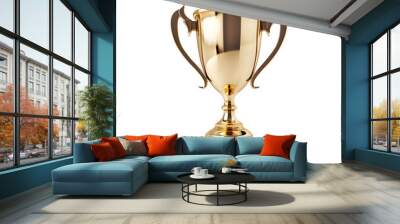 Champion golden trophy isolate on Transparency Background Wall mural