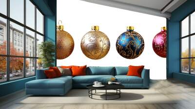 Christmas Ornament balls for decoration in new year festival party isolated on clean png background Wall mural