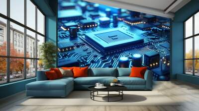 circuit computer chip technology Wall mural