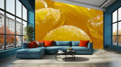 Close View of Sour Lemon Drops Candy - Yellow Hard Confectionery with a Tangy Taste Wall mural