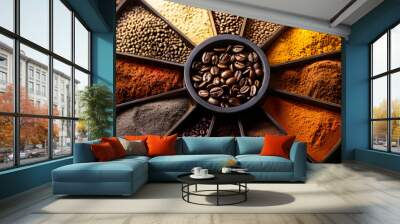 Coffee flavor wheel Wall mural