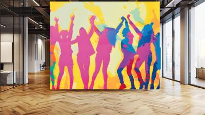 colorful of youth teeanager for Happy Youth Day concept , International Youth Day banner Wall mural