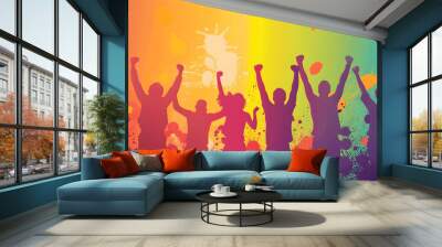 colorful of youth teeanager for Happy Youth Day concept , International Youth Day banner Wall mural