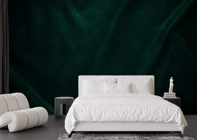 Dark green velvet. Textured green paper background texture. Wall mural