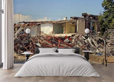 Demolition of a Building Wall mural