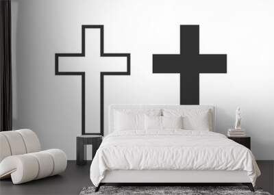 Cross icon. Cristian symbol. Sign holy vector. Wall mural