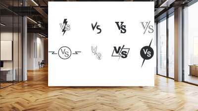 Versus logo icon set. Battle illustration symbol. Sign vs vector desing. Wall mural