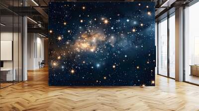 Digital illustration of starry night sky on transparent background Wall mural