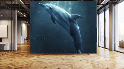 dolphin swimming in the ocean Wall mural