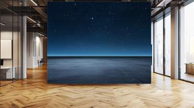 Empty asphalt floor with night sky . Wall mural