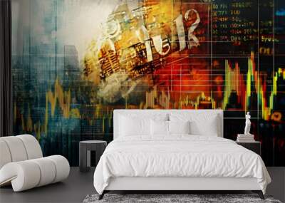 finance trading mixed media banner    Wall mural