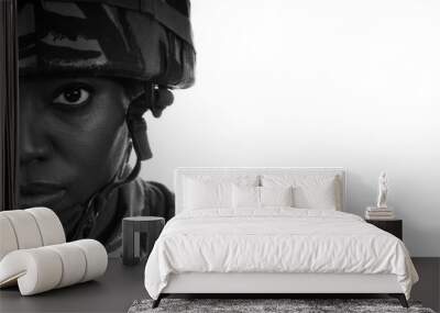 Black Female Soldier Wall mural