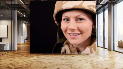 Smiling Army Girl Wall mural