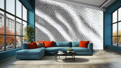 gray metallic silver shiny light abstract background with a rough surface, polka dots. Shiny foil, platinum. Wall mural