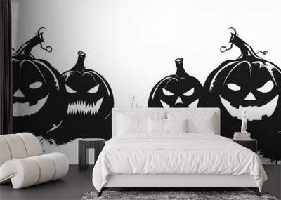 halloween pumpkins sitting in the background Wall mural