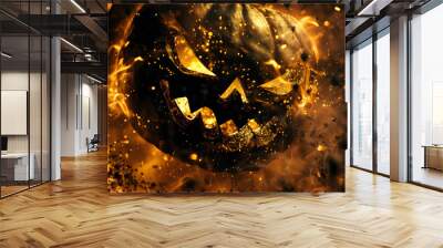 helloween Day gold black background Wall mural