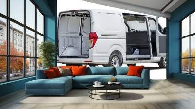 hyunday iload van, rear view, open rear doors, clear background Wall mural