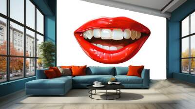 illustration of a happy mouth Wall mural