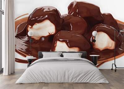 illustration of creamy chocolate on a plate Wall mural