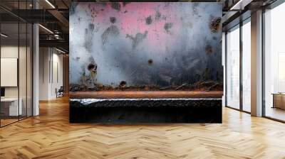 image of scratched dented and worn metal surfaces Wall mural