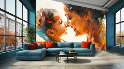 Indian mother and New born baby Wall mural