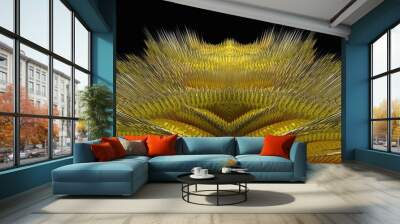 intricate patters shapes and deiigns from coiled vivid yellow PVC plastic hose Wall mural