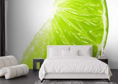 Juicy slice of lime isolated on transparent png Wall mural