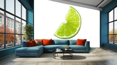 Juicy slice of lime isolated on transparent png Wall mural