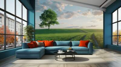 landscape with a tree Wall mural