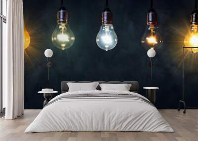 Light bulbs Wall mural